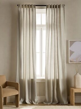 NWT QUINCE Set Of 2 96x96 European Linen Curtains Sage 8910
